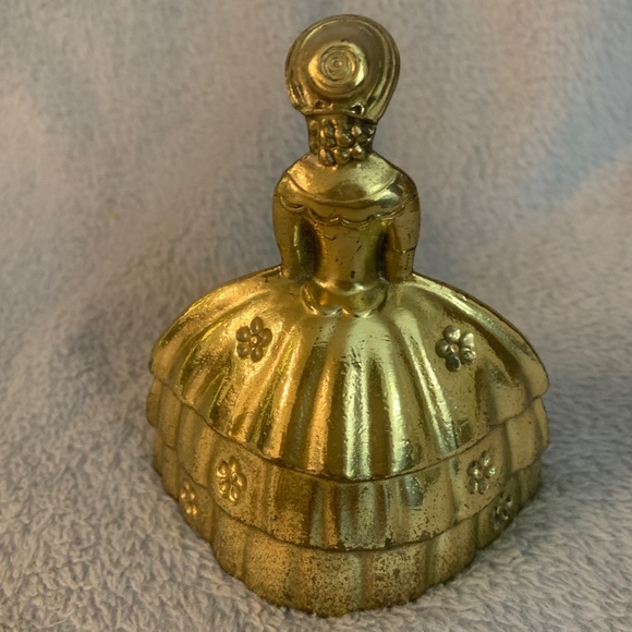 Brass Southern Lady bell, 3.5 inches high. - Picture 2 of 4
